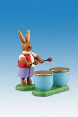 Produktbild von Osterdekoration Osterhase mit Kesselpauke Höhe 7,5cm NEU