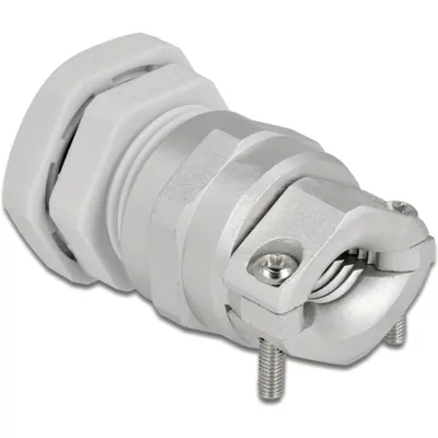 Produktbild von DeLOCK Kabelverschraubung PG13,5 mit Zugentlastung und Biegeschutz grau, Grau, Metall, Kunststoff, 1 Stück(e), Gerade, PG13.5, 9 mm
