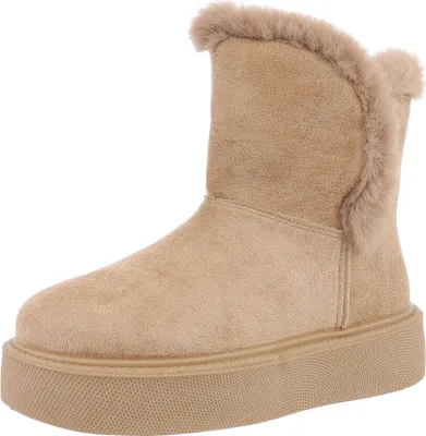 Produktbild von Ital-Design Damen Stiefeletten Plateaustiefeletten Flache Stiefeletten Leicht gefüttert Wildlederoptik Snowboots 87214755 Hellbraun Gr.  39