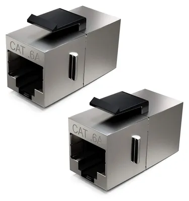 Produktbild von deleyCON CAT6a Keystone Modul Patchkabel Kupplung RJ45, 2 Stück