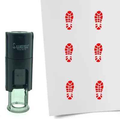 Image de Tampon encreur CombiCraft Trace de chaussure 10 mm rond – Encre rouge