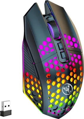 Obrázok produktu pre S&T Design Herná myš bezdrôtová RGB 7 tlačidiel DPI PC Laptop Wireless Mouse Black