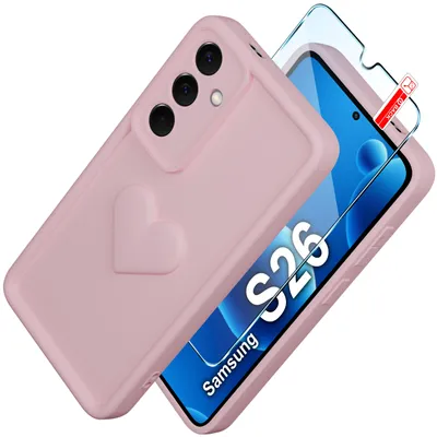 Obrázok produktu pre Etui do Samsung S26 silikonowe MATOWE serce + Szkło ochronne 9H