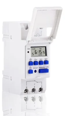 Productafbeelding van Digitale programmeerbare timer, LCD-display, wekelijkse tijdschakelaar, 16 in- en 16 uit