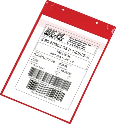 Produktbild von DJOIS Kennzeichnungstasche Neodym 170103 A4 rot 5 St./Pack.