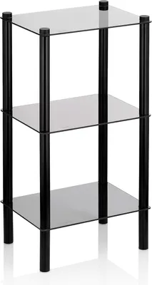 Produktbild von Kela Regal Glas 3 Etagen schwarz 40x76,5x30 cm Lars 24227