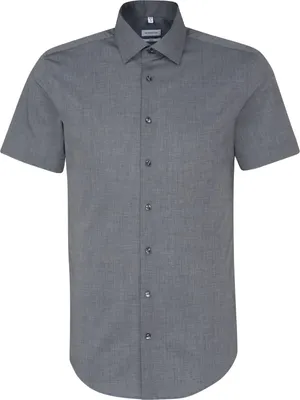 Produktbild von Seidensticker BUSINESS Herren Hemd Kurzarm Kent Slim-Fit Anthrazit 37