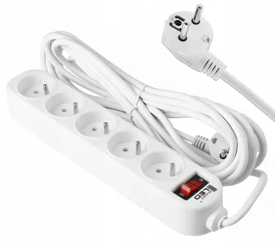 Produktbild von Smartled Stromleiste Verlängerungskabel 5 Steckdosen 3m Schalter Weiß