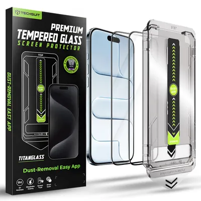 Zdjęcie produktu dla Techsuit - TitanGlass FullCover (2 sztuki) Szkło do iPhone 17 Air - czarne