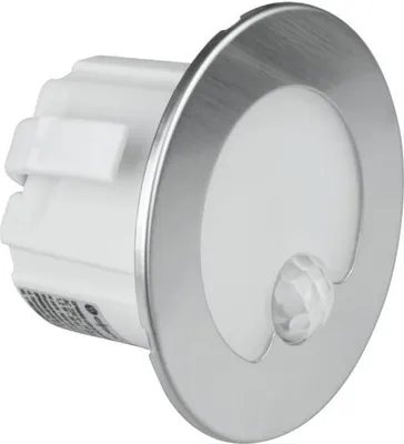 Zdjęcie produktu dla Oprawa schodowa LED 1.2W z czujnikiem ruchu okrągła srebrna DPM