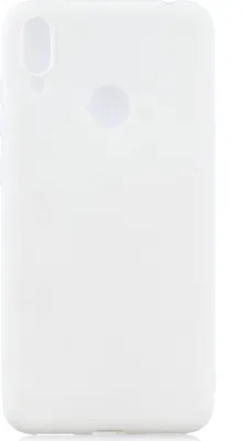 Produktbild von Für HUAWEI Y7 2019 Lovely Candy Color Matte TPU Anti-Scratch rutschfeste Schutzhülle Rückentasche weiß