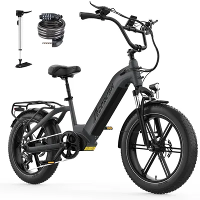 Produktbild von ECORUSH E Bike Herren Damen,48V15.6Ah,E-Bike 20 * 4.0 Zoll,Elektrofahrräder 250W & 25Km/h,E Bike 7-Gang Getriebe mit Display,Reichweite bis zu 120km