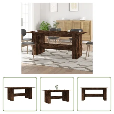 Image de The Living Store Table de salle à manger chêne fumé 180x90x76 cm bois composite