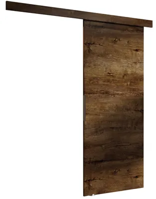 Produktbild von KIER FURNITURE Schiebetür Komplettset MALIBU 80, Schiebetür, Sliding Door, Innentüren Komplettset,Universal Tür, Türblatt Innen Esche Dunkel 86x205x1,6 cm