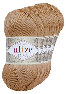 5 x 100g Strickgarn ALIZE DIVA 369 caramel