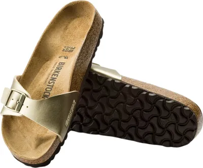 Productafbeelding van Birkenstock Madrid Birko-Flor Goud Smal Voetbed Dames Slipper