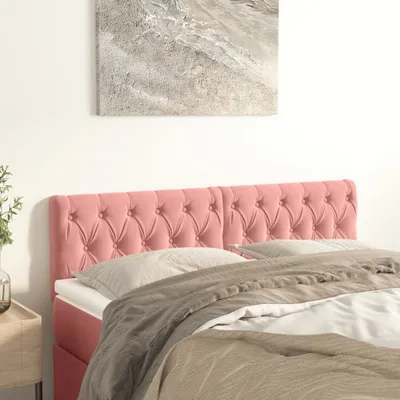 Produktbild von vidaXL Kopfteile 2 Stk. Rosa 80x7x78/88 cm Samt - Kopfteil - Kopfteile - Bett-Kopfteil - Bettkopfteil
