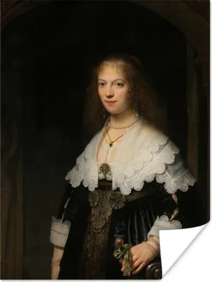Produktbild von MuchoWow® Poster Bildnis der Maria Reise - Rembrandt van Rijn 120x160 cm - Wandbilder