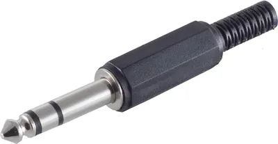 Obrázok produktu pre 6,3 mm jack konektor, stereo, 3-pinový, plastový kryt (22220500)