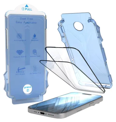 Produktbild von EAZY CASE - 2x Display Schutzglas kompatibel mit Apple iPhone 16 Pro, Glasfolie als Schutz, Blasenfrei Transparent