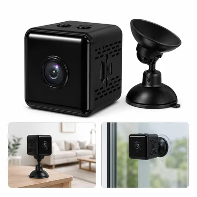 Produktbild von Mini WLAN Kamera 4K, Weitwinkel Kamera mit Nachtsicht, Bewegungssensor und Akku für Innenbereich