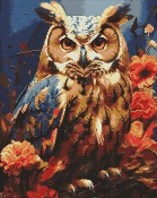 Produktbild von Diamantenmosaik – Eule im Wald, 40x50 cm – Ideyka