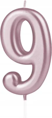 Produktbild von PartyPal Kerze Zahl 9 Roségold Tortendeko 7,5 cm