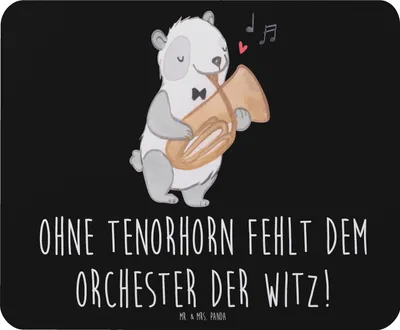 Produktbild von Mr. & Mrs. Panda Mauspad Tenorhorn Witz - Schwarz - Geschenk, Musik, Instrument, Lernen, computer, mousematte, Blechblasinstrument, Musikliebhaber, Mouse Pad, Musiker