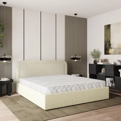 Produktbild von Masseno Polsterbett BENIRA Q 200x200 cm, Polsterbett mit Bettkästen -Creme, QUELLE 02