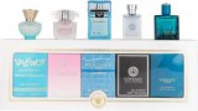 Produktbild von Versace Miniaturen Geschenk-Set 5ml Dylan Turquoise EDT + 5ml Bright Crystal EDT + 5ml Eau Fraiche EDT + 5ml Pour Homme EDT + 5ml Eros EDT
