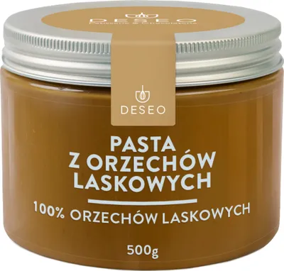 Zdjęcie produktu dla Pasta z orzechów laskowych 100% 500g DESEO
