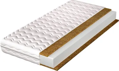 A cross-section of a mattress showing its layers.