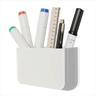 Produktbild von Magnetischer Stifthalter für Whiteboards, faltbar, trocken abwischbar, für Whiteboards, Magnettafeln, Kühlschränke, Spinde und Metalloberflächen.