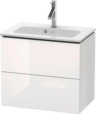Produktbild von Waschtischunterbau L-CUBE Compact 550x620x391mm weiß supermatt weiß supermatt