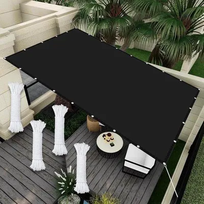Produktbild von Schattenrechteck - Terrassenschatten - Außenraum-Schatten - Blockiert 98% UV - 0,7 x 1,8 m - Schwarz