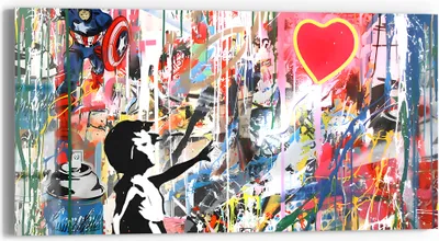 Produktbild von DEQORI Glasbild Echtglas 60x30 cm 'Kreativer Farbsprung' Wandbild Bild modern Deko