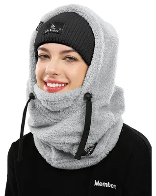 Obrázek produktu pro Zimní termo kukla, lyžařská maska, balaclava pro cyklistiku, snowboarding, lyžování, motocykly. Vodotěsná ochrana obličeje. Pro muže i ženy. Univerzální velikost. Šedá barva