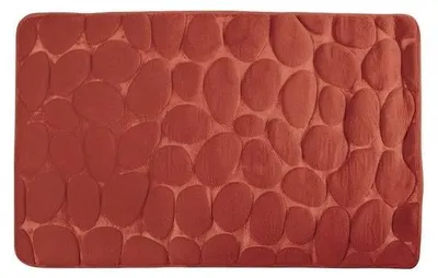Imagen del producto de Alfombra de microfibra MSV, diseño "Piedra", 40 x 60 cm, color terracota
