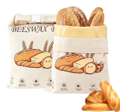Bienenwachs Brotbeutel 43x33 cm, 2 Stück