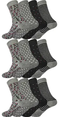 Produktbild von 12 Paar Damen Socken mit Muster Baumwolle; 12 Paar, Mix11/35-38