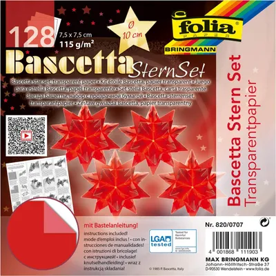 Image de folia Dépliants étoile Bascetta 75 x 75 mm rouge