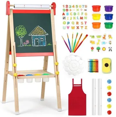 Produktbild von Kinder-Schildermal mit 3-fach-Verstellbarkeit, Magnetbrett und Zeichenpapier