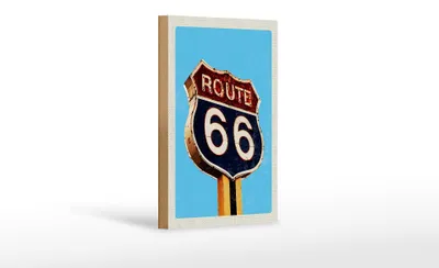 Produktbild von Holzschild Reise 12x18 cm Amerika Route 66 Tankstelle Straße