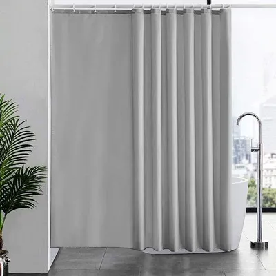 Immagine prodotto di Tenda da bagno o da doccia in poliestere impermeabile, per bagno o doccia, 240x200 cm, lavabile, 16 ganci, grigio.