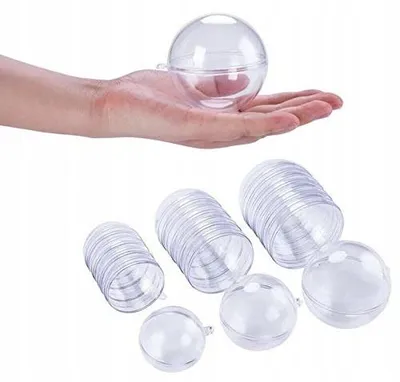Zdjęcie produktu dla Kulki akrylowe przezroczyste do napełniania dekoracja DIY na prezent 30 szt