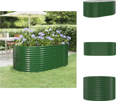 Zdjęcie produktu dla vidaXL Podwyższona grządka Stal malowana proszkowo 175x100x68 cm Zielony - Donice i doniczki