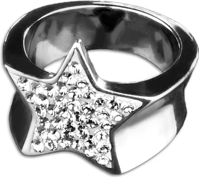 Produktbild von viva-adorno Gr. 54 (17,2 mm Ø) Edelstahl Ring Damenring Multi Kristall Stern verschiedene Farben RS32,weiß