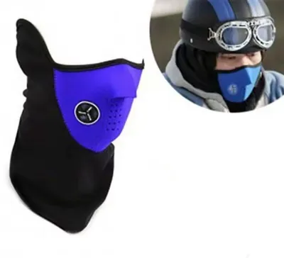 Obrázok produktu pre Motocyklová maska – maska na tvár – lyžiarska maska – modrá/čierna – motocyklová maska – motocyklová maska – neoprén – CHPN