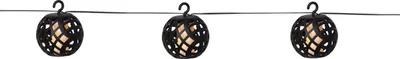 Solar-Lichterkette Flammen-LEDs, 8 SMD, schwarz, 210 cm
