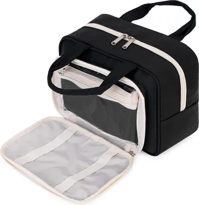 Produktbild von Grosse Kosmetiktas für Damen, große Reisekosmetiktas, Make-up-Tasche in Schwarz